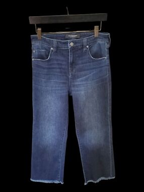 Liverpool Women's Dark Blue Cropped Flared High Rise Jeans Size 10